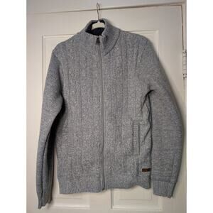 Buffalo David Bitton Grey Knit Cable Knit Zip Up men's Cardigan M(C)